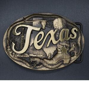 VINTAGE 1985 High Mesa Texas Solid Bronze Belt Buckle Western